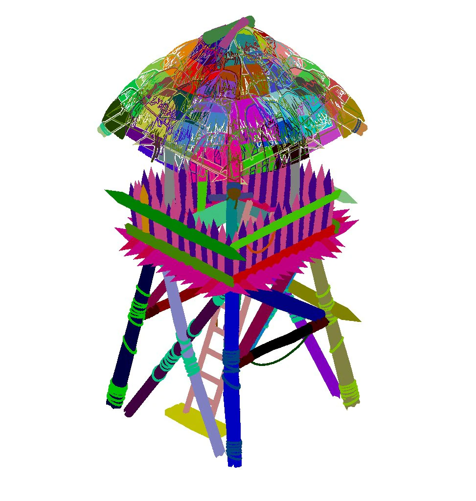 cottage tribe - watchtower 03 3D Model .c4d .max .obj .3ds .fbx .stl .blend 