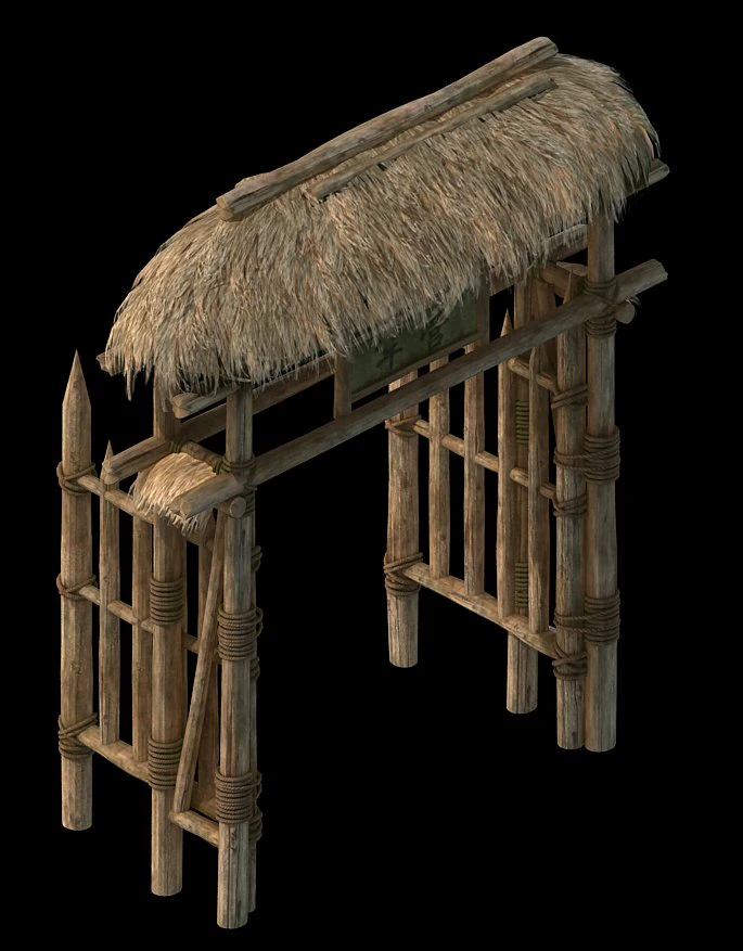 cottage horde - gate arch 01 3D Model .c4d .max .obj .3ds .fbx .stl .blend 