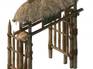 cottage horde - gate arch 01 3D Model