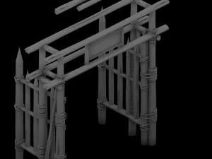 cottage horde - gate arch 01 3D Model