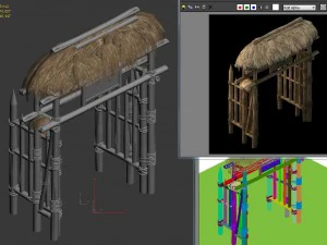 cottage horde - gate arch 01 3D Model