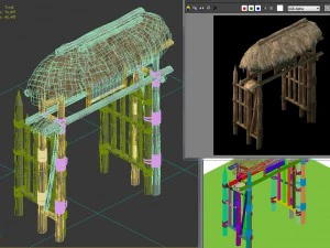 cottage horde - gate arch 01 3D Model