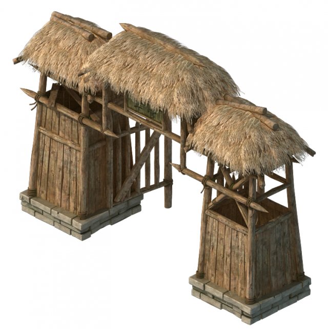 cottage tribe - entrance arch 02 3Dモデル .c4d .max .obj .3ds .fbx .stl .blend 