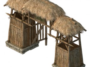 cottage tribe - entrance arch 02 Modèle 3D