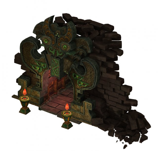 ancient ruins - mountain entrance 01 3D 모델 .c4d .max .obj .3ds .fbx .stl .blend 
