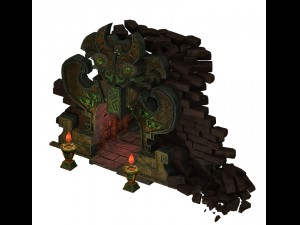 ancient ruins - mountain entrance 01 3D Model