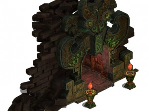 ancient ruins - mountain entrance 01 3D 모델