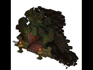 ancient ruins - mountain entrance 01 3D Model