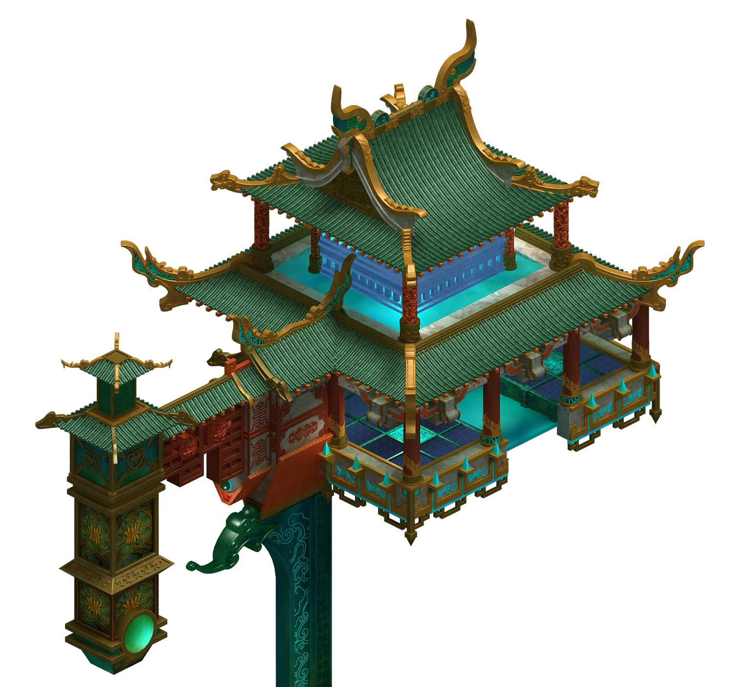 temple - theme building 3D Model .c4d .max .obj .3ds .fbx .stl .blend 