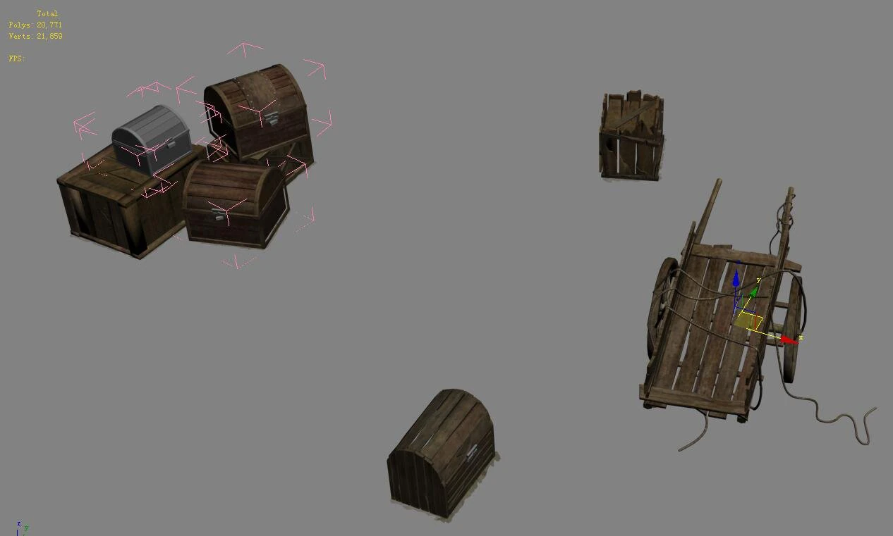 wangcheng escort - wooden car - wooden box 3D Model .c4d .max .obj .3ds .fbx .stl .blend