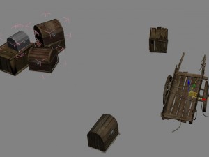 wangcheng escort - wooden car - wooden box 3Dモデル