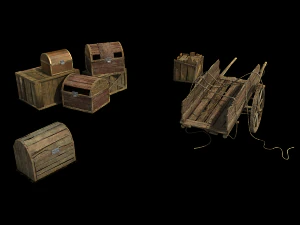 wangcheng escort - wooden car - wooden box 3D Model