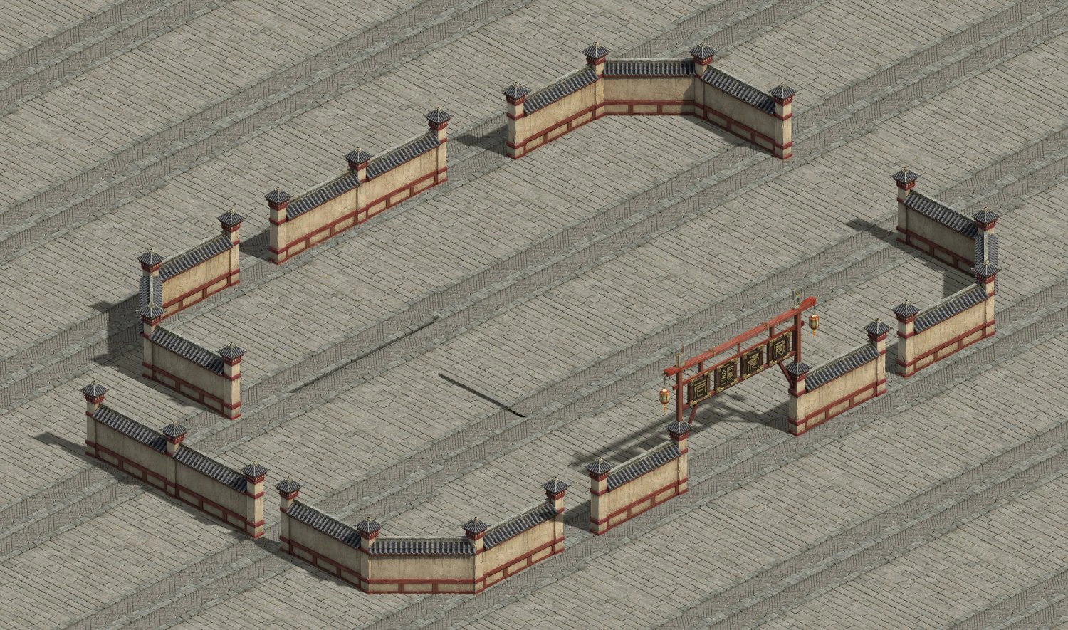 wangcheng escort - the fence - the door 3D Model .c4d .max .obj .3ds .fbx .stl .blend 