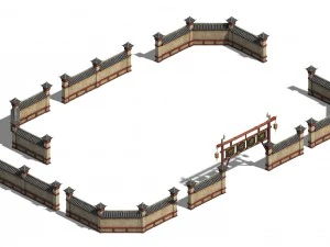wangcheng escort - the fence - the door 3D Model