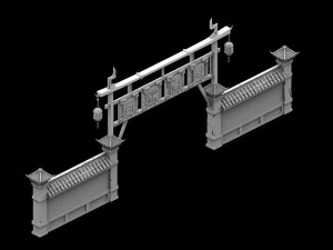 wangcheng escort - the fence - the door 3D Model