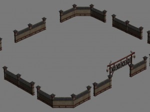 wangcheng escort - the fence - the door 3D Модель