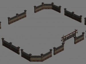 wangcheng escort - the fence - the door 3D Model