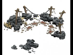 wzg&oacute;rza zachodnie - ołtarz kamienny 01 Model 3D