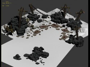 western hills - stone altar 01 3D Model