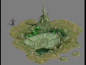 देश जनजाति - केंद्र सजावट बिंदु 3D मॉडल