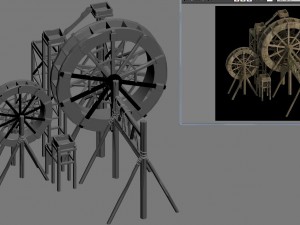 countryside riverside building - waterwheel 01 3D मॉडल
