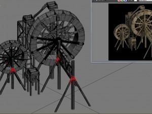 countryside riverside building - waterwheel 01 3D मॉडल