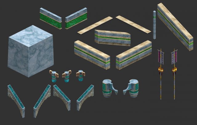 virtual days outside the hall - platform accessori 3D Model .c4d .max .obj .3ds .fbx .stl .blend 