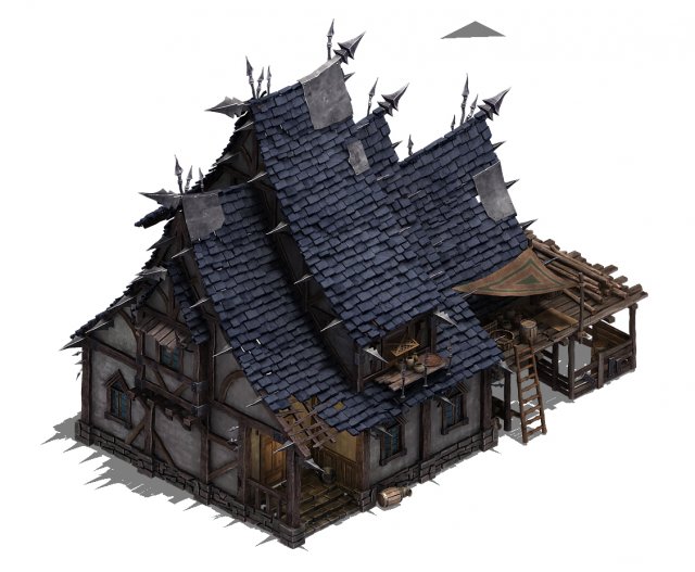 wild - broken building 3Dモデル .c4d .max .obj .3ds .fbx .stl .blend 