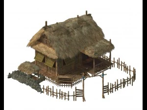 полевой охотник - коттедж обитания 03 3D Модель