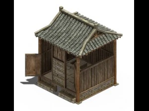 고대 중국 건축 - 화장실 3D 모델
