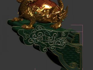 ancient chinese architecture - roof decorations 03 3D Model