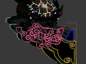 ancient chinese architecture - roof decorations 03 3D Model