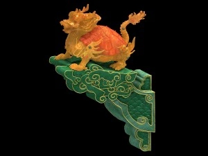 ancient chinese architecture - roof decorations 03 3D Model