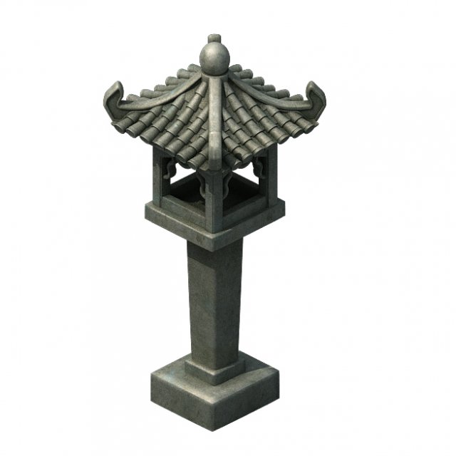 ancient chinese - stone street lights Modèle 3D .c4d .max .obj .3ds .fbx .stl .blend 