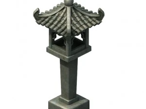 ancient chinese - stone street lights 3D Model