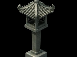 ancient chinese - stone street lights Modèle 3D
