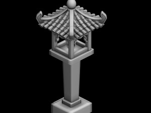 ancient chinese - stone street lights Modèle 3D