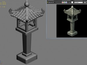 ancient chinese - stone street lights Modèle 3D