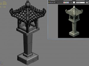 ancient chinese - stone street lights Modèle 3D