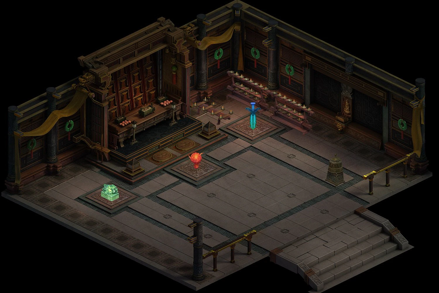 religion - han tai temple 3D Model .c4d .max .obj .3ds .fbx .stl .blend 