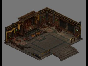 religion - han tai temple broken 3D Model