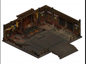 religion - han tai temple broken Modelo 3D