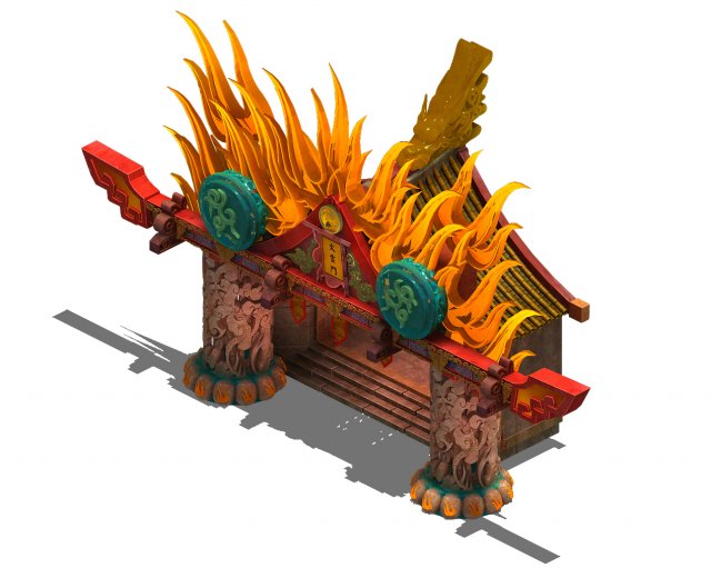 religion - fire cloud door 3D मॉडल .c4d .max .obj .3ds .fbx .stl .blend