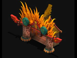 religion - fire cloud door 3D Model