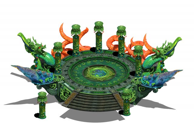 religion - altar platform 3D Model .c4d .max .obj .3ds .fbx .stl .blend