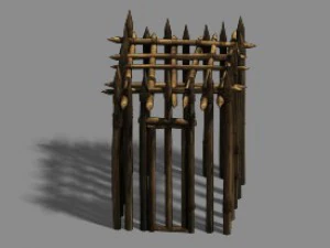 barracks - barn - cage - rack 3D Model