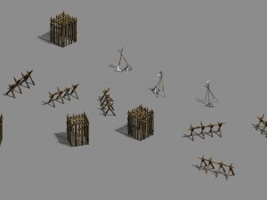barracks - barn - cage - rack Model 3D