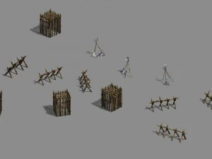barracks - barn - cage - rack 3D Model