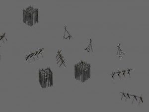 barracks - barn - cage - rack 3D Model