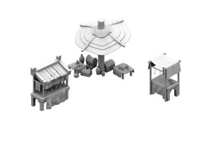 city - small business hawkers 3D मॉडल